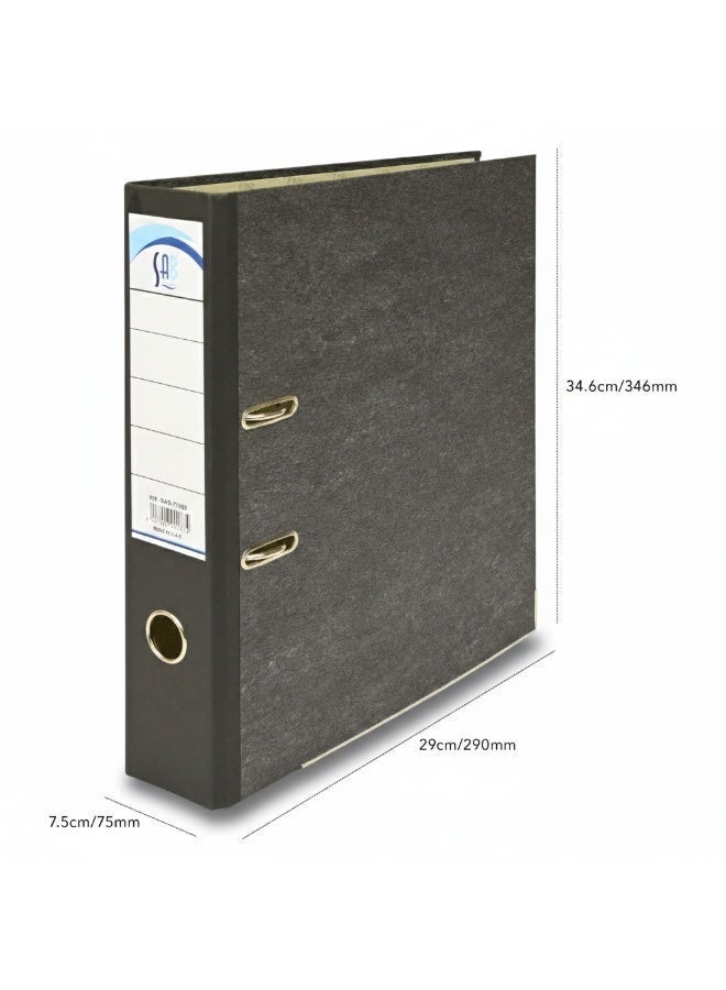 SAB - Box File Cardboard, F/C Size,8cm,Black, 10pcs - Image 1